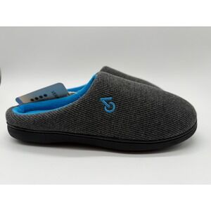 Vera Cosy Slippers Mens 9-10 Grey New Waffle Knit Fleece Lined Memory Foam Clogs